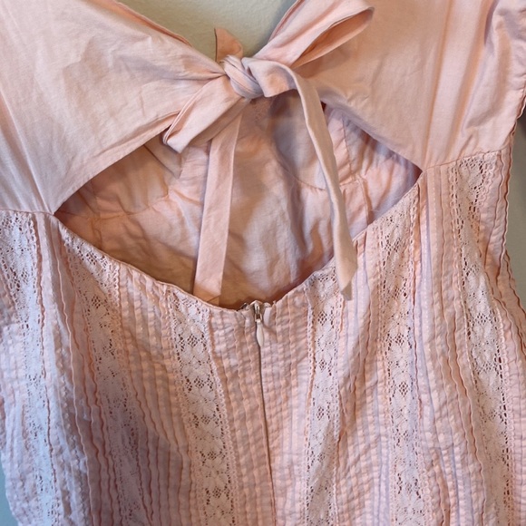 Lulus Pink Ryleigh Tie-Front Lace Mini Dress - Picture 10 of 11